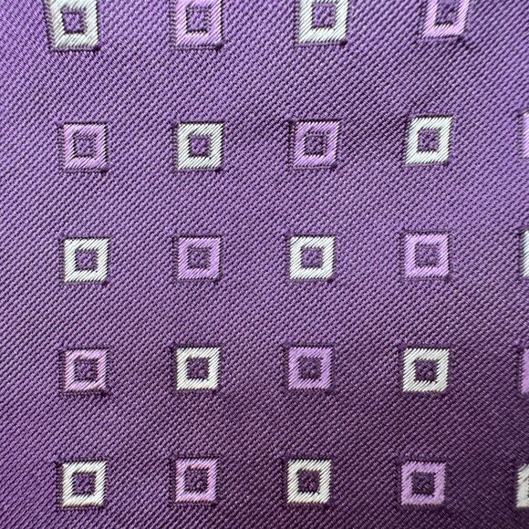 Tiffany & Co Silk Geometric Tie โ Dark Purple Vintage, Silk, Made in Italy - Picture 5 of 6